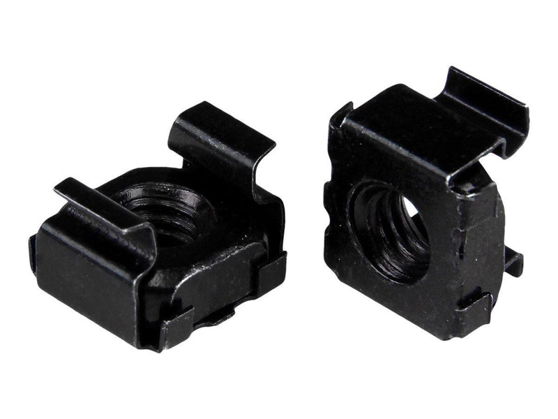 StarTech.com 10-32 Cage Nuts - 50 Pack - Rack Mount Clip Nuts - For Square Hole Server Rack - Black (CABCAGENUTS1032) - cage nuts