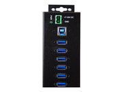 StarTech.com 10-Port Industrial USB 3.0 Hub with External Power Adapter - hub - 10 ports USB-Hubs - USB 3.2 - 10 - Schwarz