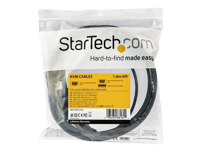StarTech.com 10ft / 3m USB KVM Cable for Rackmount Consoles - VGA and USB - video / USB cable - 3 m