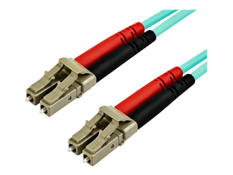 StarTech.com 10m OM4 LC to LC Multimode Duplex Fiber Optic Patch Cable - patch cable - 10 m - aqua - Blau - 10m