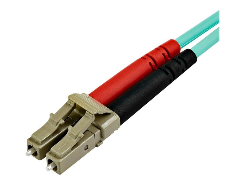 StarTech.com 10m OM4 LC to LC Multimode Duplex Fiber Optic Patch Cable - patch cable - 10 m - aqua - Blau - 10m