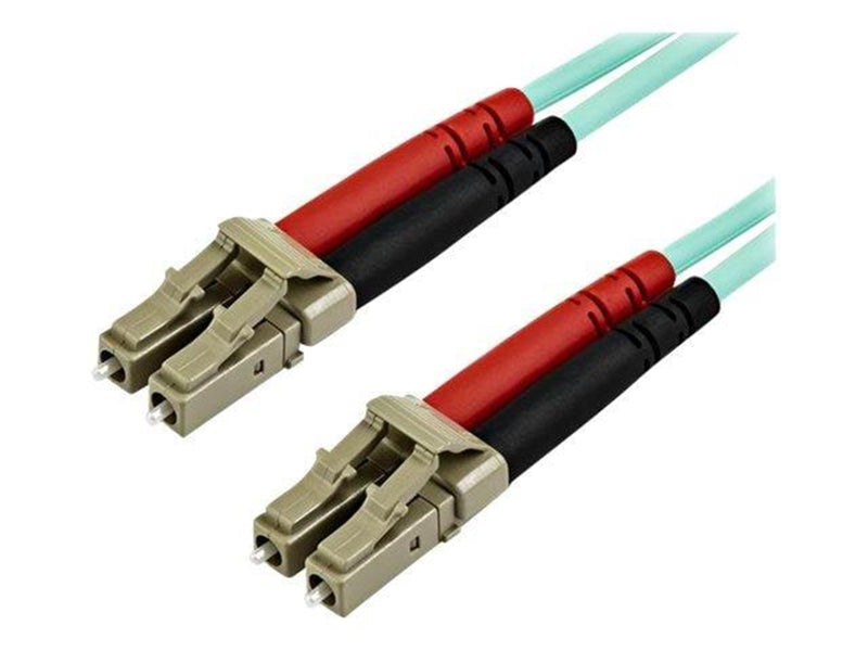 StarTech.com 10m OM4 LC to LC Multimode Duplex Fiber Optic Patch Cable - patch cable - 10 m - aqua - Blau - 10m