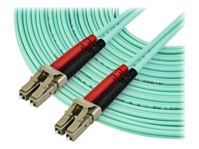 StarTech.com 10m OM4 LC to LC Multimode Duplex Fiber Optic Patch Cable - patch cable - 10 m - aqua - Blau - 10m