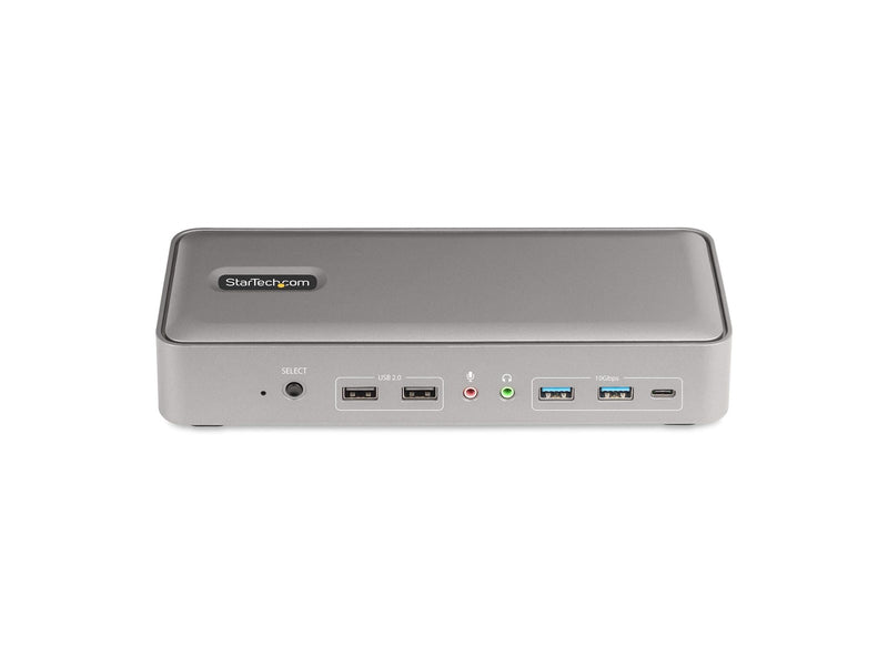 StarTech.com 129UE-USBC-KVM-DOCK Dual-Laptop USB-C KVM Docking Station Dual Monitor 4K 60Hz DisplayPort Dock 5-Port USB Hub GbE 90W/45W Power Delivery to Two Laptops Windows/Mac 2-Host KVM Dock