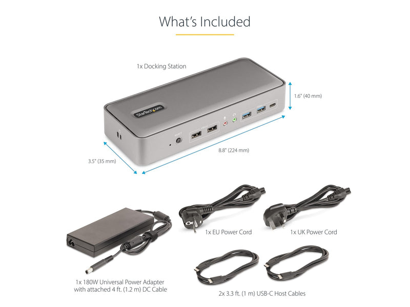 StarTech.com 129UE-USBC-KVM-DOCK Dual-Laptop USB-C KVM Docking Station Dual Monitor 4K 60Hz DisplayPort Dock 5-Port USB Hub GbE 90W/45W Power Delivery to Two Laptops Windows/Mac 2-Host KVM Dock