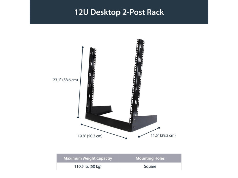StarTech.com 12U 19in Desktop Open Frame 2 Post Rack - Relais Rack