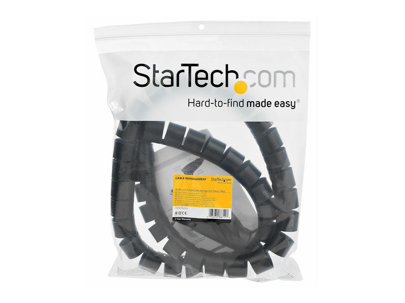 StarTech.com 1.5m/4.9' Cable Management Sleeve Spiral - 45mm/1.8" Diameter cable sleeving kit