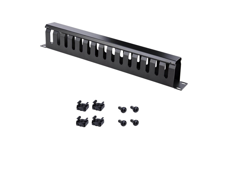 StarTech.com 1U Horizontal Finger Duct Kabel Management Panel mit Abdeckung