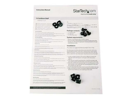StarTech.com 1U Rack Shelf - 10 in. Deep - rackhylde - 1U