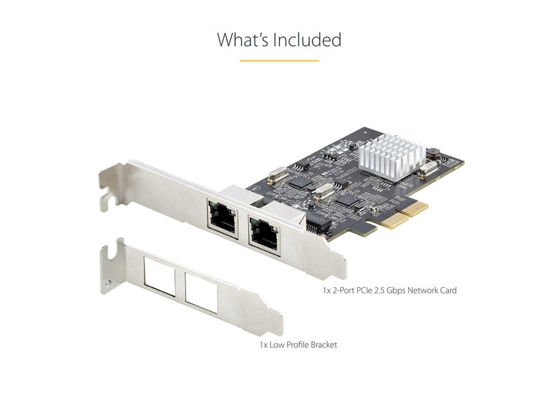 StarTech.com 2-Port 2.5Gbps NBASE-T PCIe Network Card Intel I225-V Dual-Port Computer Network Card Multi-Gigabit NIC PCI Express Server LAN Card Desktop Ethernet Interface