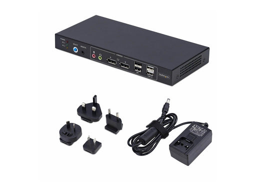 StarTech.com 2-Port Dual-Monitor DP KVM Switch w/Video Matrix 4K 60Hz - KVM / audio / USB switch - 2 ports - TAA Compliant