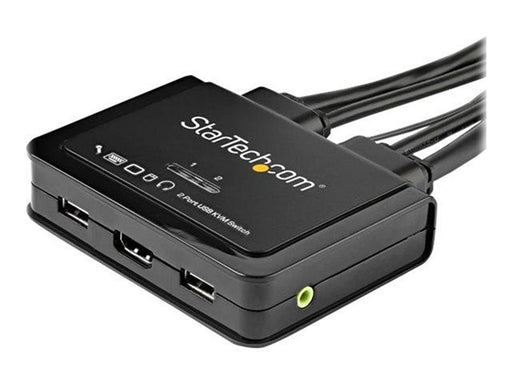 StarTech.com 2-Port HDMI KVM Switch with Built-In Cables - USB 4K 60Hz - KVM / audio switch - 2 ports