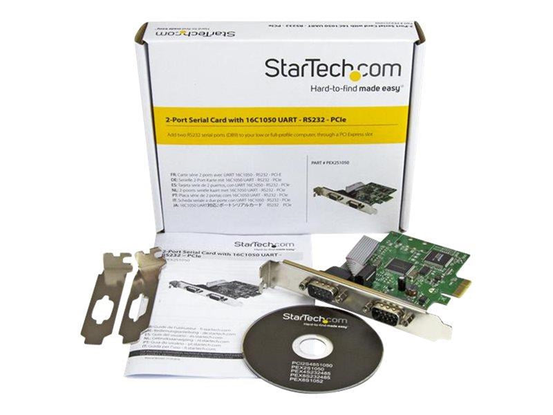 StarTech.com 2-Port PCI Express Serial Card with 16C1050 UART