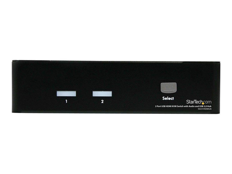 StarTech.com 2 Port USB HDMI KVM Switch mit Audio und USB 2.0 Hub - KVM / Audio / USB Switch - 2 Anschlüsse