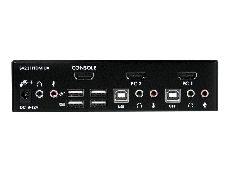StarTech.com 2 Port USB HDMI KVM Switch mit Audio und USB 2.0 Hub - KVM / Audio / USB Switch - 2 Anschlüsse