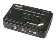 StarTech.com 2 Port USB VGA KVM Switch mit Audio und Kabel - KVM / Audio-Switch - 2 Anschlüsse
