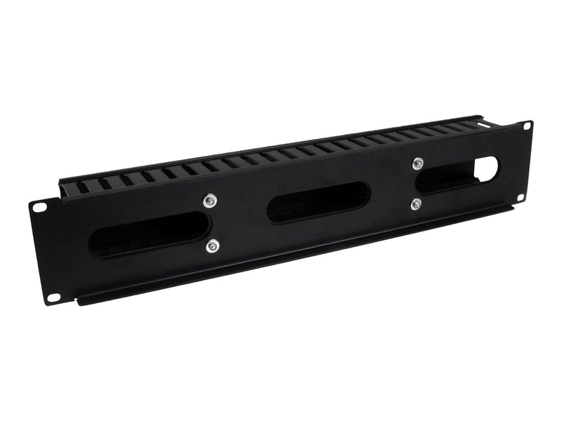StarTech.com 2U Horizontal Finger Duct Rack Cable Management Panel with Cover - rack cable management panel - 2U