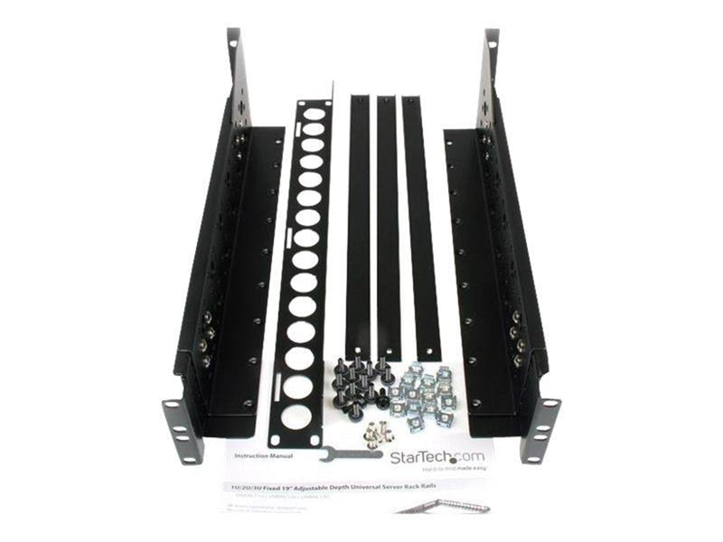 StarTech.com 3U Universal Server Rack Rails - TAA Compliant Fixed Mounting Rails - 19" Adjustable Depth Rack Mount Rails (UNIRAILS3U) rack rail - 3U