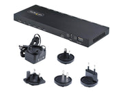 StarTech.com 4-Port HDMI Splitter 4K 60Hz HDMI 2.0 Video 1 In 4 Out HDMI Splitter 4K HDMI Splitter w/Built-in Scaler 3.5mm/Optical Audio Port Durable Metal Housing HDR/HDCP