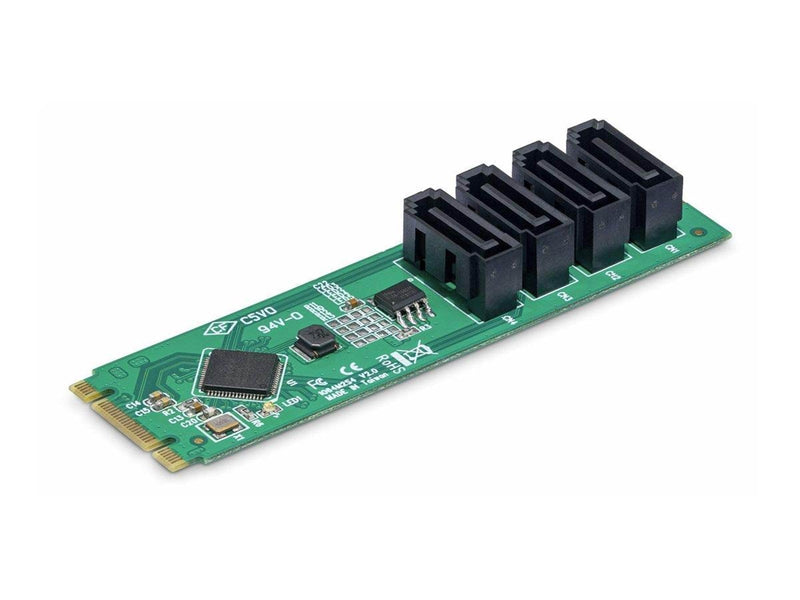 StarTech.com 4-Port M.2 to SATA Adapter Card M.2 PCIe 3.0 to SATA HDD/SSD Expansion Card ASM1064 Chipset M.2 NVMe to 4x HDD/SSD for Windows/macOS/Linux - interface adapter - SATA - M.2 Card