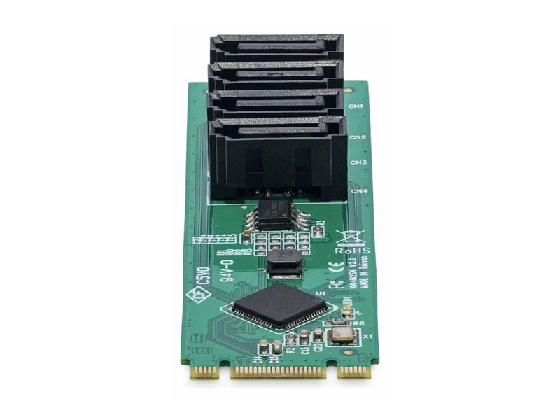StarTech.com 4-Port M.2 to SATA Adapter Card M.2 PCIe 3.0 to SATA HDD/SSD Expansion Card ASM1064 Chipset M.2 NVMe to 4x HDD/SSD for Windows/macOS/Linux - interface adapter - SATA - M.2 Card