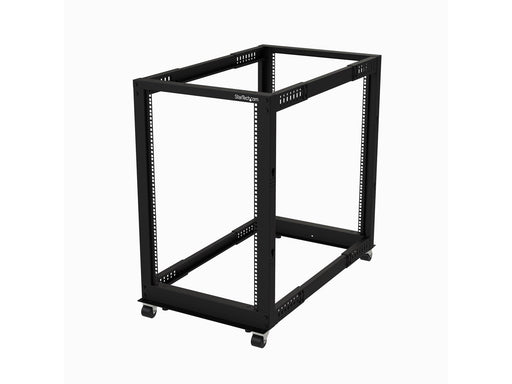 StarTech.com 4POSTRACK18U - 18U Open Cabinet Rack with Wheels