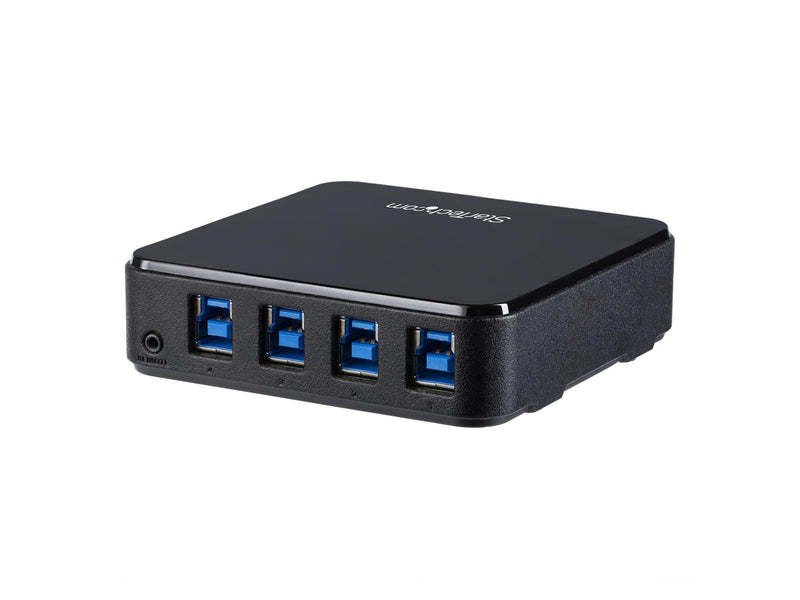 StarTech.com 4X4 USB 3.0 Peripheral Sharing Switch - For Mac / Windows / Linux - switch - 4 ports USB-Hubs - USB 3.0 - 4 - Schwarz