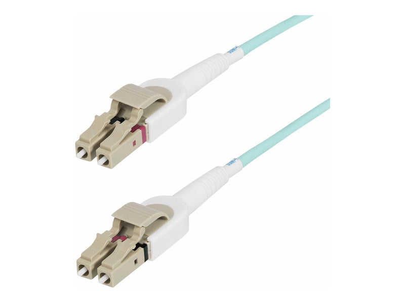 StarTech.com 5m (15ft) LC to LC (UPC) OM4 Switchable Fiber Optic Cable - patch cable - 5 m - aqua - Grün - 5m