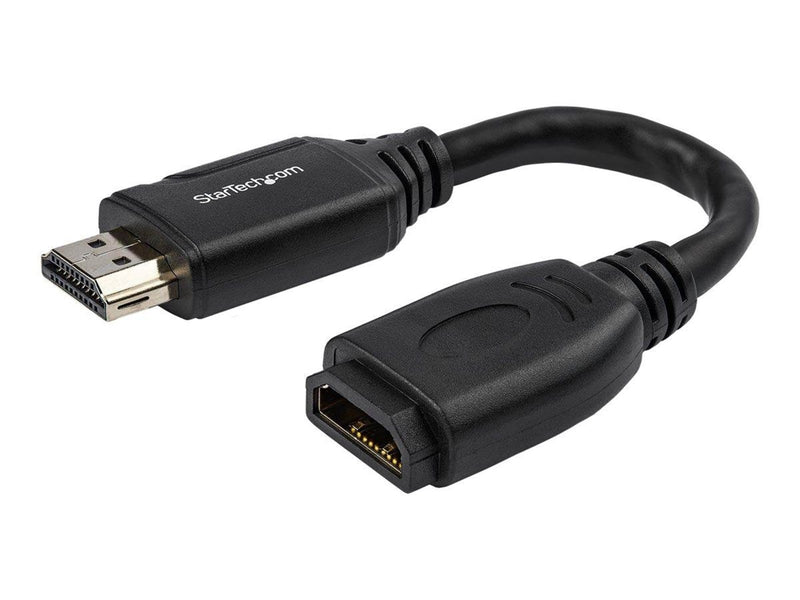 StarTech.com 6in High Speed HDMI Port Saver Cable with 4K 60Hz - Short HDMI 2.0 Male to Female Adapter Cable - Port Extender (HD2MF6INL) - HDMI extension cable - 15.2 cm
