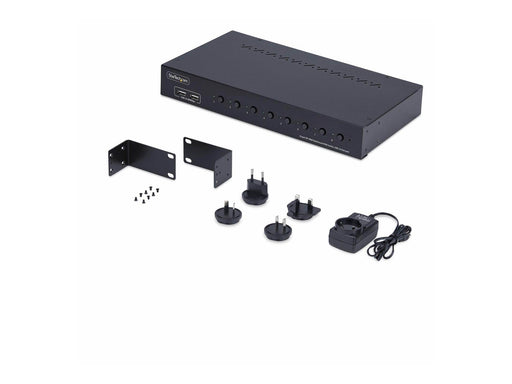 StarTech.com 8-Port DisplayPort KVM Switch w/1U Rack Mount Kit 4K 60Hz - KVM switch - 8 ports - TAA Compliant