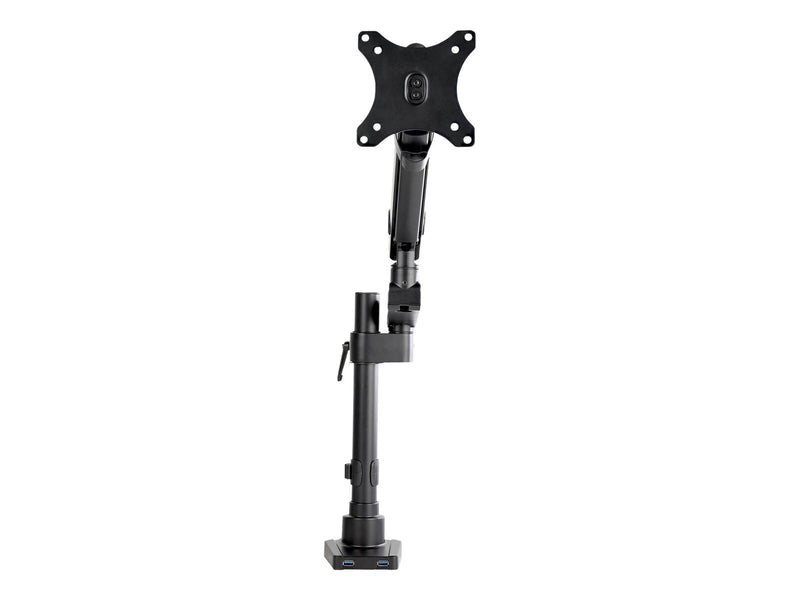 StarTech.com Desk Mount Monitor Arm with 2x USB 3.0 ports - Full Motion Single Monitor Pole Mount up to 34" VESA Display - C-Clamp/Grommet - desk mount
