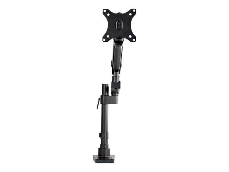 StarTech.com Desk Mount Monitor Arm with 2x USB 3.0 ports - Full Motion Single Monitor Pole Mount up to 34" VESA Display - C-Clamp/Grommet - desk mount