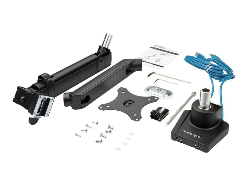 StarTech.com Desk Mount Monitor Arm with 2x USB 3.0 ports - Slim Full Motion Single Monitor VESA Mount up to 34" Display - C-Clamp/Grommet - desk mount (Slim Full-motion)