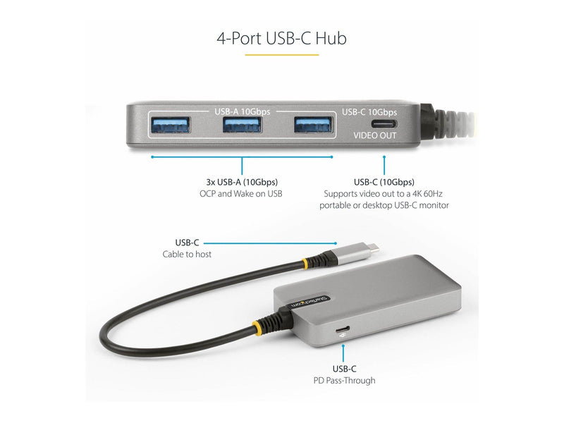 StarTech.com HB31C3A1CDPPD3 USB-Hubs - 4 - Grau