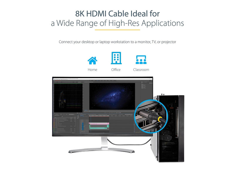 StarTech.com HDMI 2.1 Cable - Black - 1m