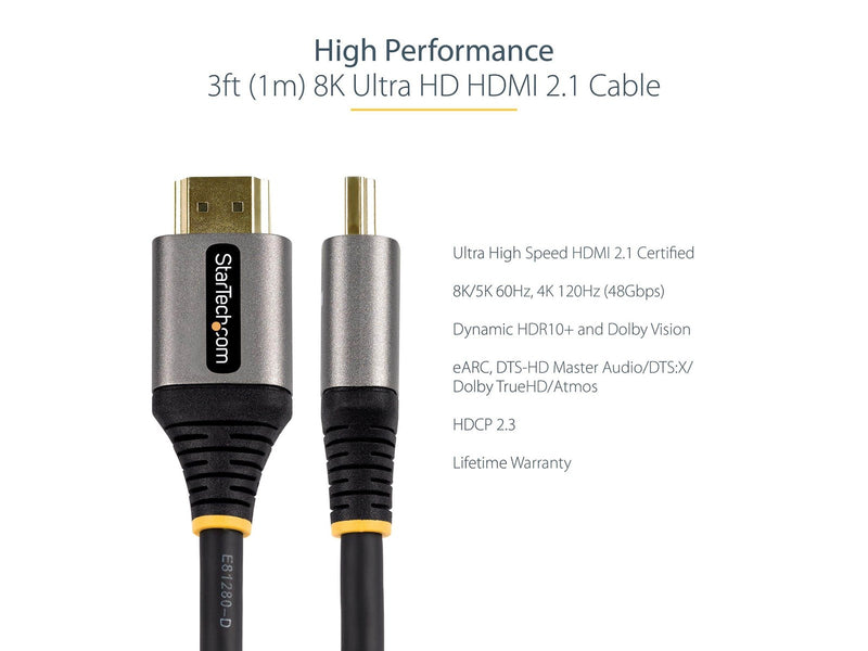 StarTech.com HDMI 2.1 Cable - Black - 1m