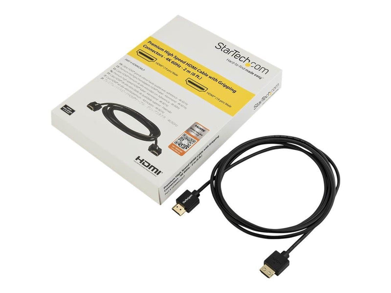 StarTech.com HDMI Cable - Gripping Connectors - Premium HDMI 2.0 - HDMI cable - 2 m
