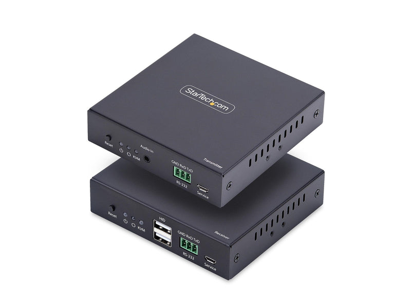 StarTech.com HDMI KVM Extender Over IP Network 4K 60Hz Driverless HDMI and USB Over Ethernet/CAT6 AVoIP Transmitter and Receiver Kit Includes Mounting Kits