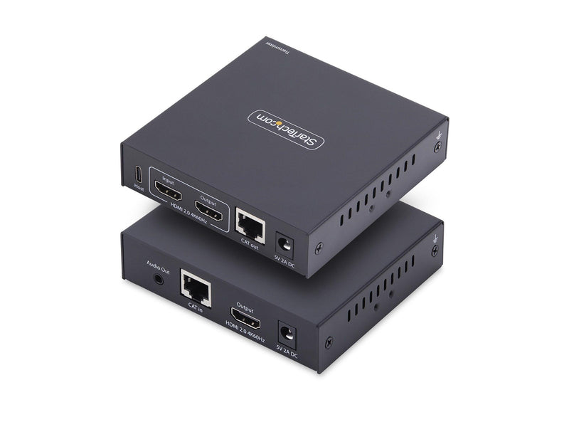 StarTech.com HDMI KVM Extender Over IP Network 4K 60Hz Driverless HDMI and USB Over Ethernet/CAT6 AVoIP Transmitter and Receiver Kit Includes Mounting Kits