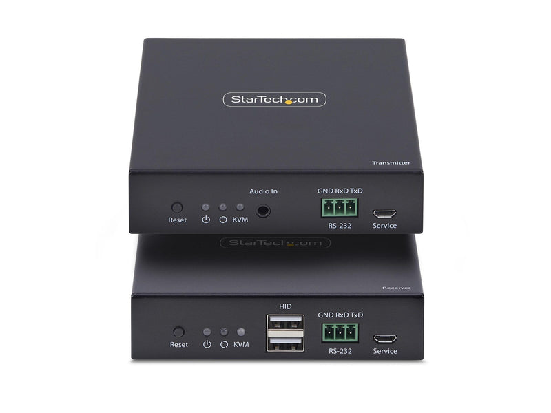 StarTech.com HDMI KVM Extender Over IP Network 4K 60Hz Driverless HDMI and USB Over Ethernet/CAT6 AVoIP Transmitter and Receiver Kit Includes Mounting Kits
