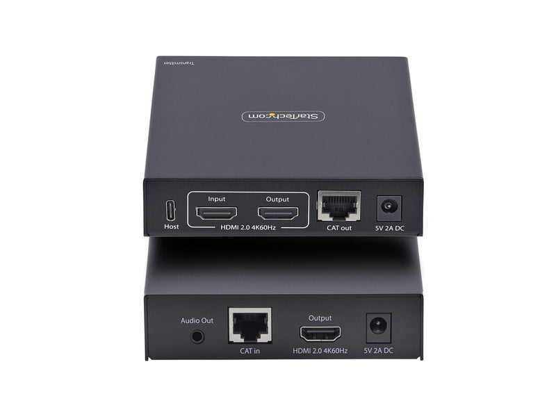StarTech.com HDMI KVM Extender Over IP Network 4K 60Hz Driverless HDMI and USB Over Ethernet/CAT6 AVoIP Transmitter and Receiver Kit Includes Mounting Kits