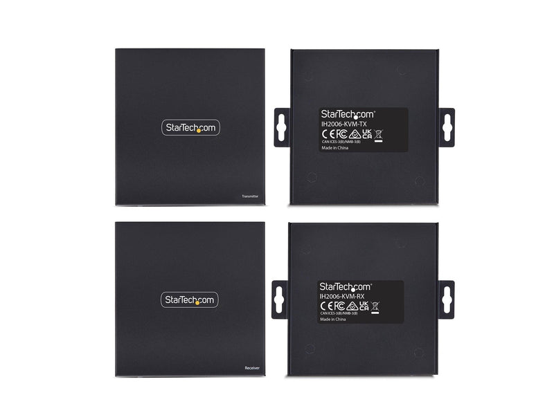 StarTech.com HDMI KVM Extender Over IP Network 4K 60Hz Driverless HDMI and USB Over Ethernet/CAT6 AVoIP Transmitter and Receiver Kit Includes Mounting Kits