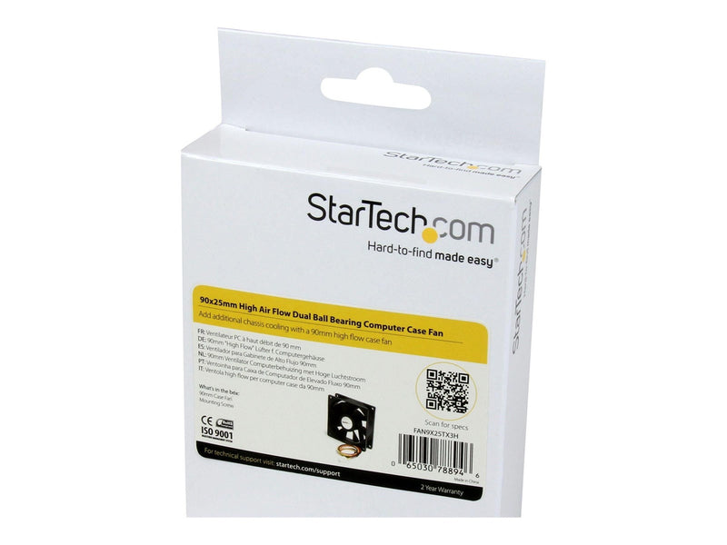StarTech.com High Flow Case Fan with TX3 Connector - Gehäuselüfter - 92mm