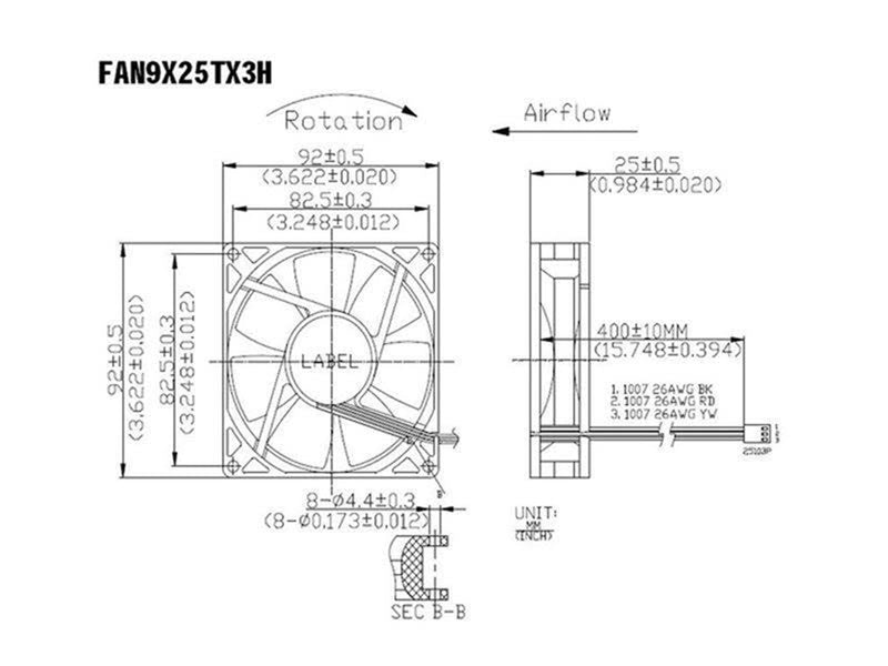 StarTech.com High Flow Case Fan with TX3 Connector - Gehäuselüfter - 92mm