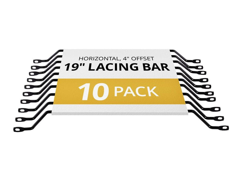 StarTech.com Horizontal Cable Lacing Bars with 4 in. Offset for Racks - rack cable management lacing bar - 1U