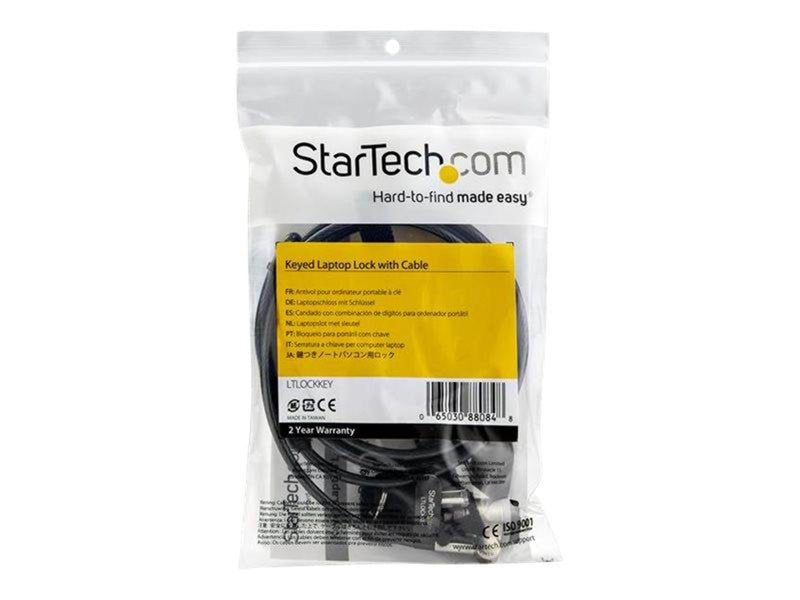 StarTech.com Keyed Cable Lock - Push-to-Lock Button - 2 m / 6.5' Cable - security cable lock