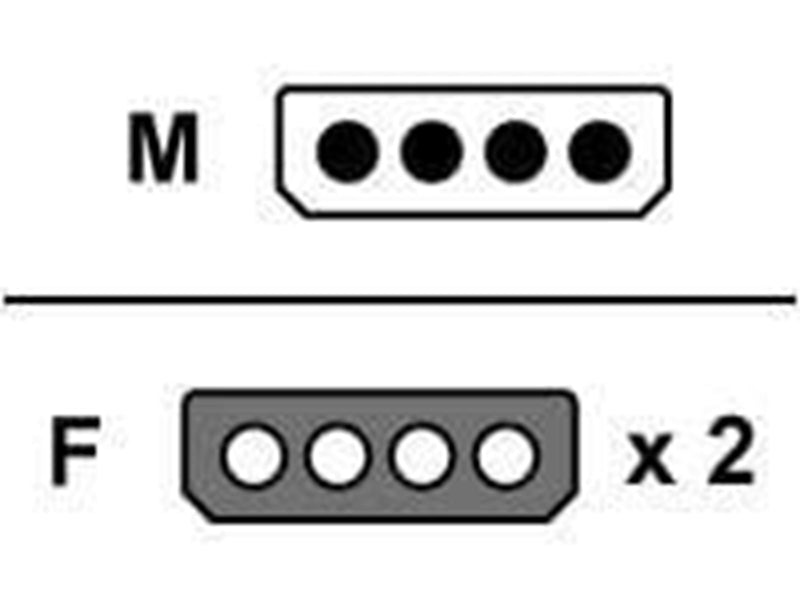 StarTech.com LP4 zu 2x LP4 Strom Y Splitter Kabel - Stromkabel