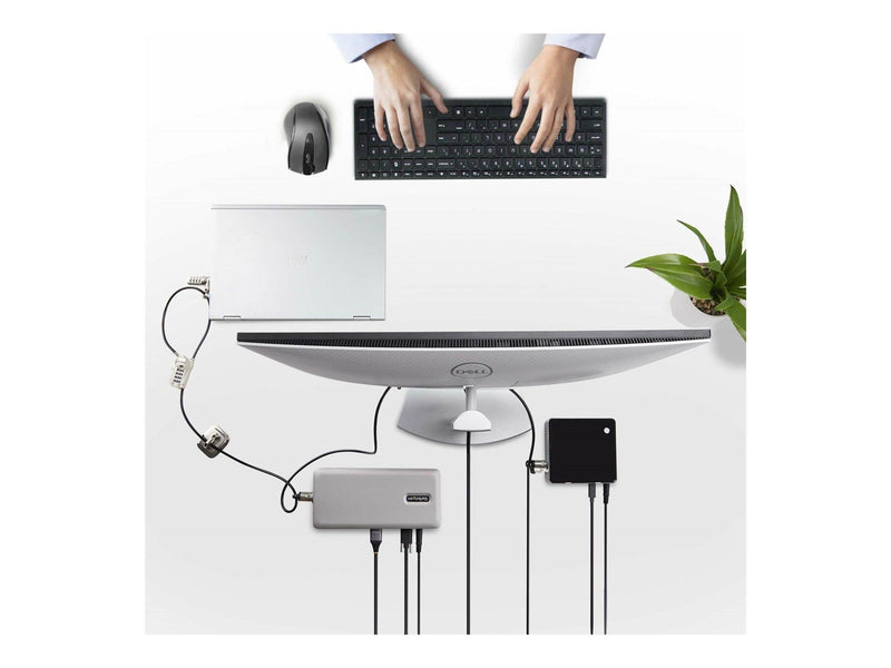 StarTech.com Laptop/Desktop & Peripheral Lock Kit 9.8ft (3m) Cable - workstation locking kit - theft-deterring - TAA Compliant