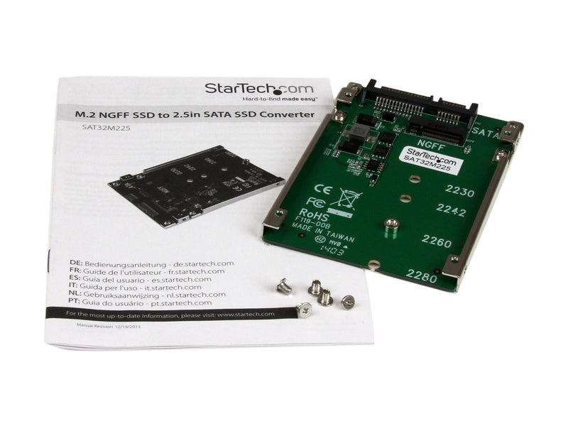 StarTech.com M.2 NGFF SSD zu 2.5in SATA Adapter Konverter