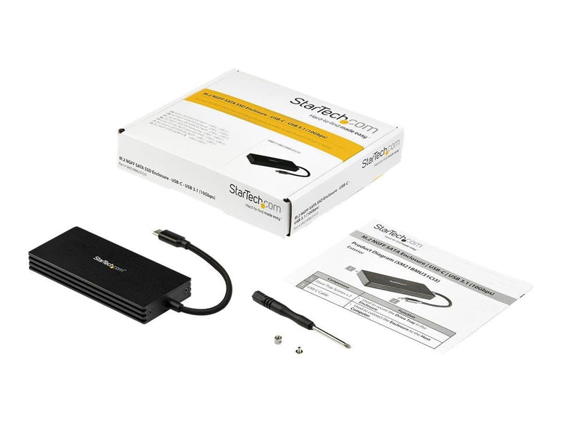 StarTech.com M.2 SSD Enclosure for M.2 SATA Drives - USB 3.1 - USB-C - storage enclosure - M.2 Card - USB 3.1 (Gen 2)